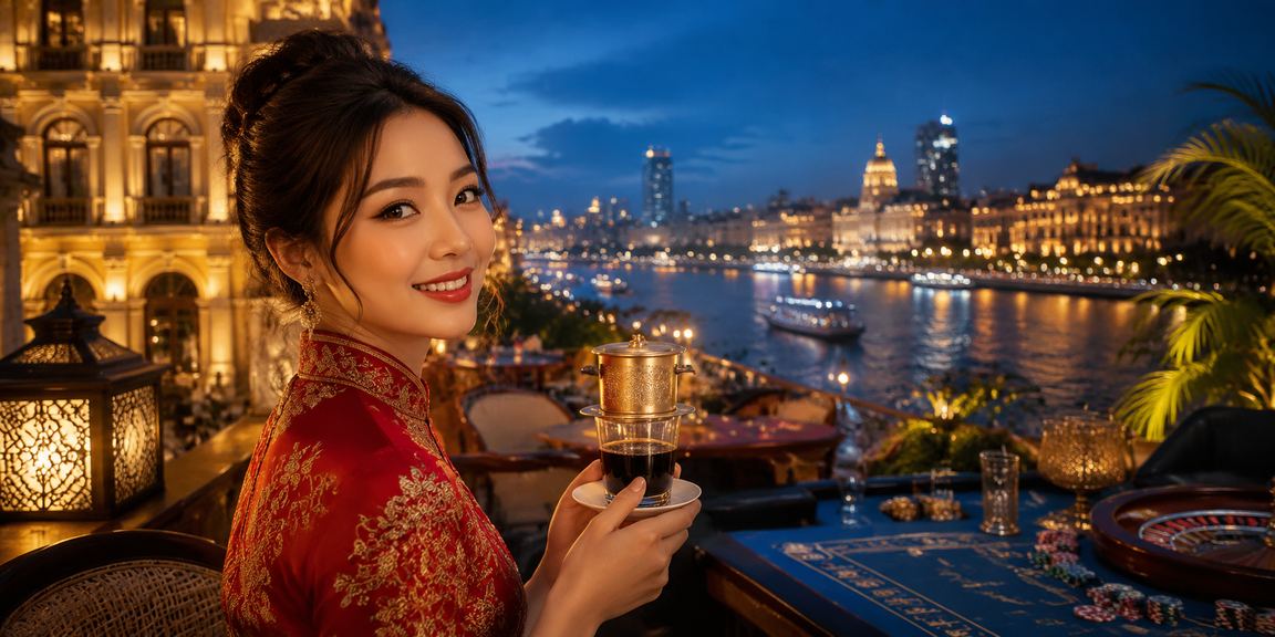 Nhóm bạn trẻ Sài Gòn thưởng thức cà phê và theo dõi kết quả cược casino trên điện thoại